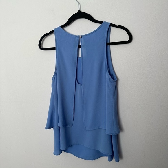 Everly Top Blouse Blue Sleeveless Summer Festival Flowy Top minimalist Spring - Picture 7 of 14
